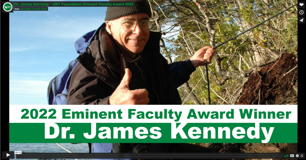 Still shot from James Kennedy Eminent Faculty Award video