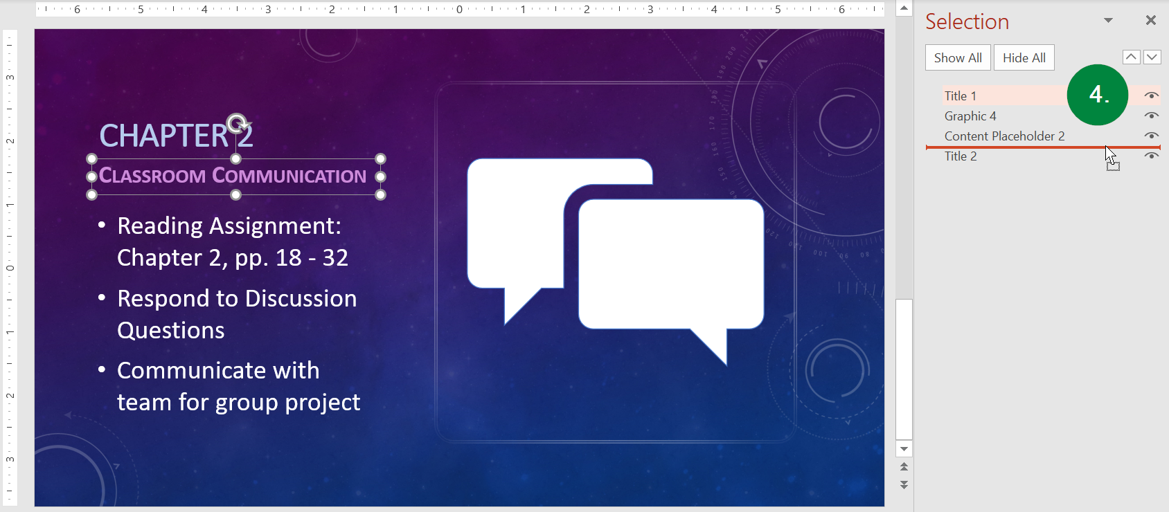 Step 4 of Adjusting the Reading Order of Slide Contents