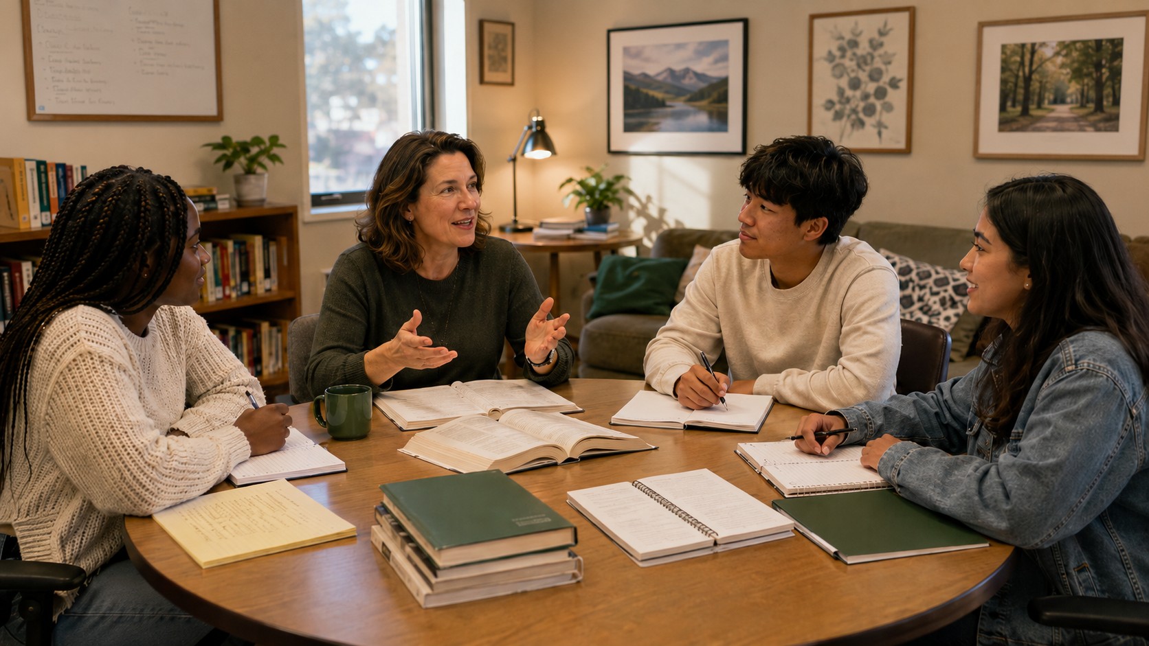liberal arts group advising with faculty