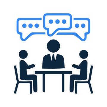 Icon of people having a meeting and discussion