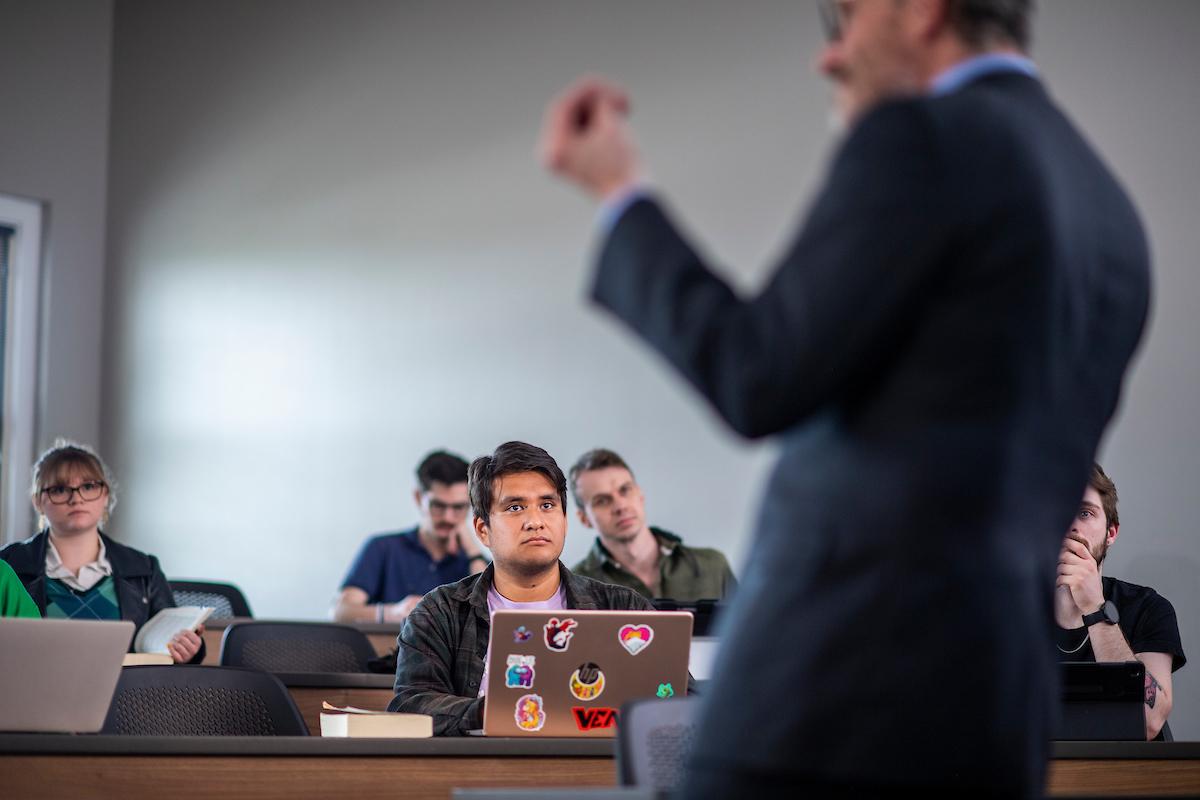 Faculty lecturing in class