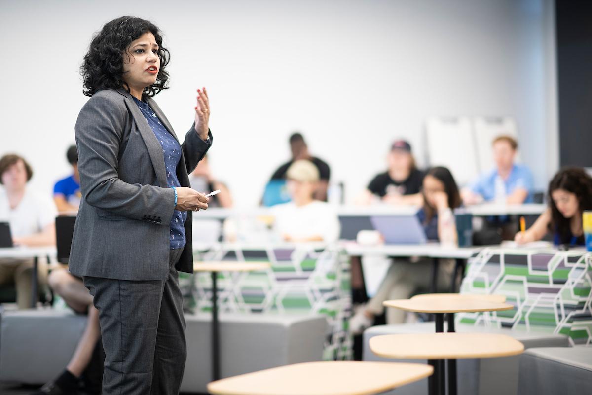 Faculty member lecturing at UNT at Frisco