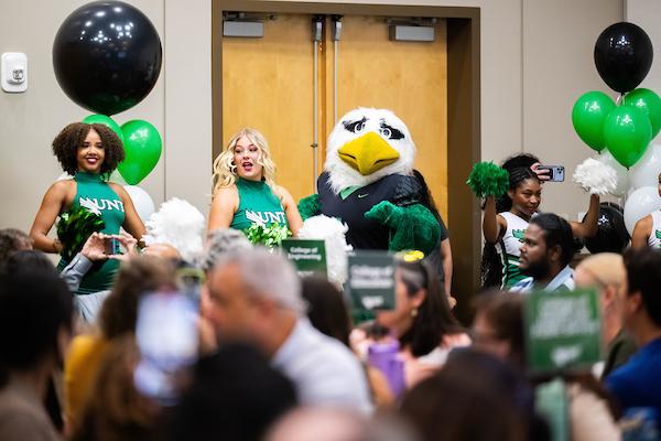 North Texas Cheer and the Green Brigade kicking things off with the UNT Fight Song and our Alma Mater