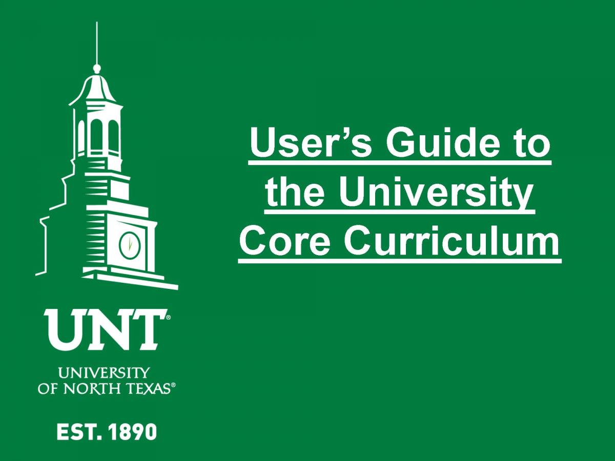 User's Guide to the University Core Curriculum