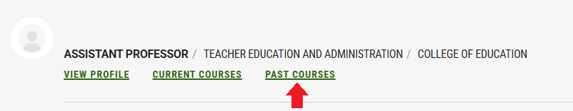 Example of Search results to show Past Courses